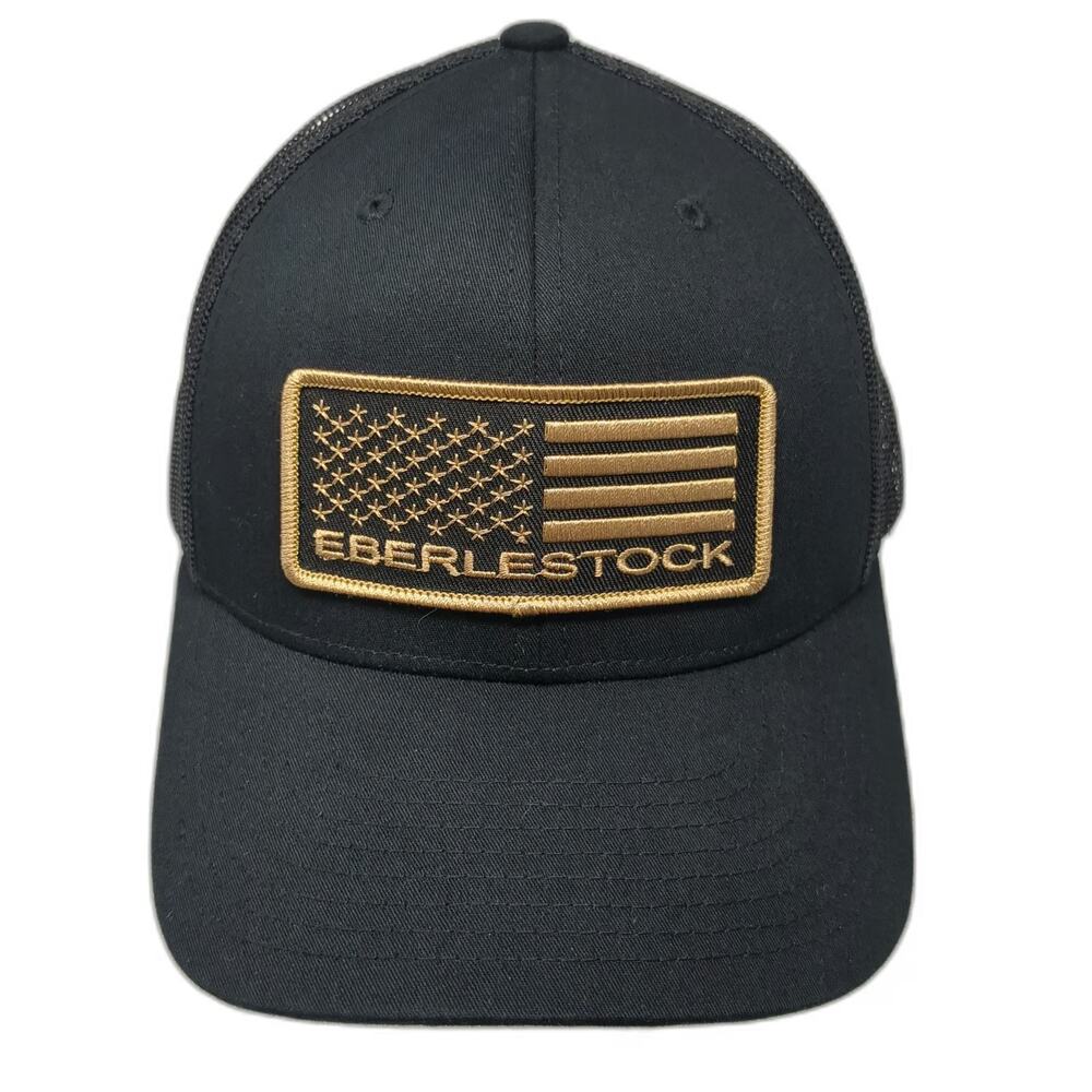 Yupoong Trucker Hat Black One Size Eberlestock American Flag Snapback Mesh Cap